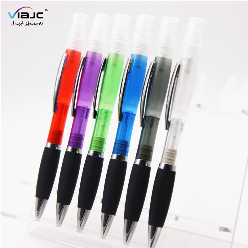 All-in-One Ballpoint Pen with Sanitizer Spray and Fragrance Mist, Refillable Rubber Grip for On-the-Go Freshness and Cleanliness