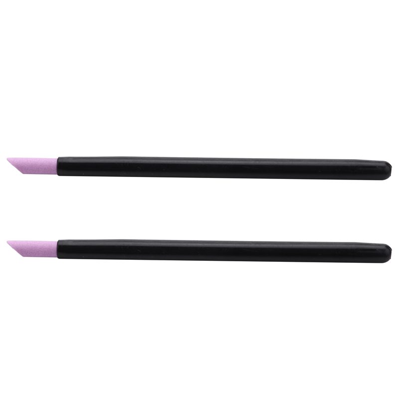 FORIDE 2X Black Quartz Scrubs Stone Cuticle Stick Pen Cuticle Nail Art Pusher Spoon Cut Nail Pusher Manicure Care Tools
