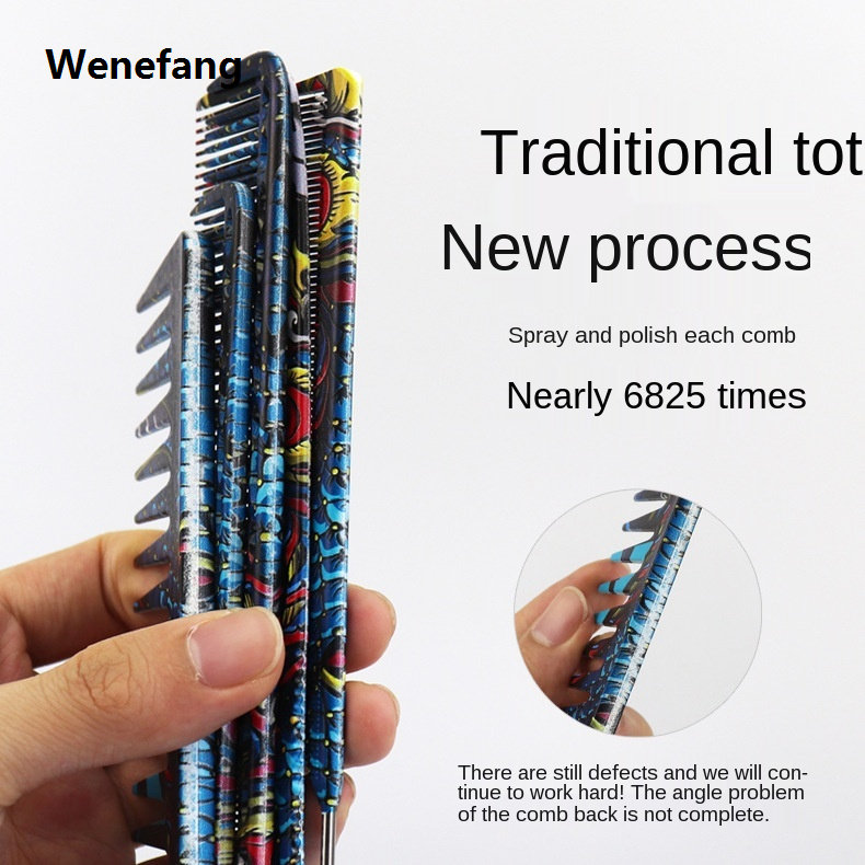 Wenefang FnLune Chinese Dragon Personality Hair Cutting Comb Salon Hair Stylist Hot Selling Professional Male Female Hair Styling Pointed Tail Comb