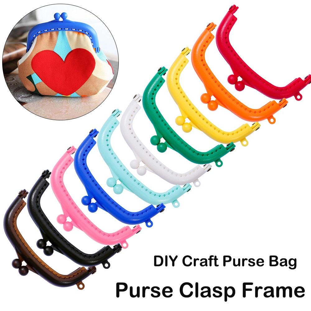 Mini Plastic Purse Frame Kiss Clasp Candy Color Bag Hardware Purse Clasp Frame Purse Frame Bag Making
