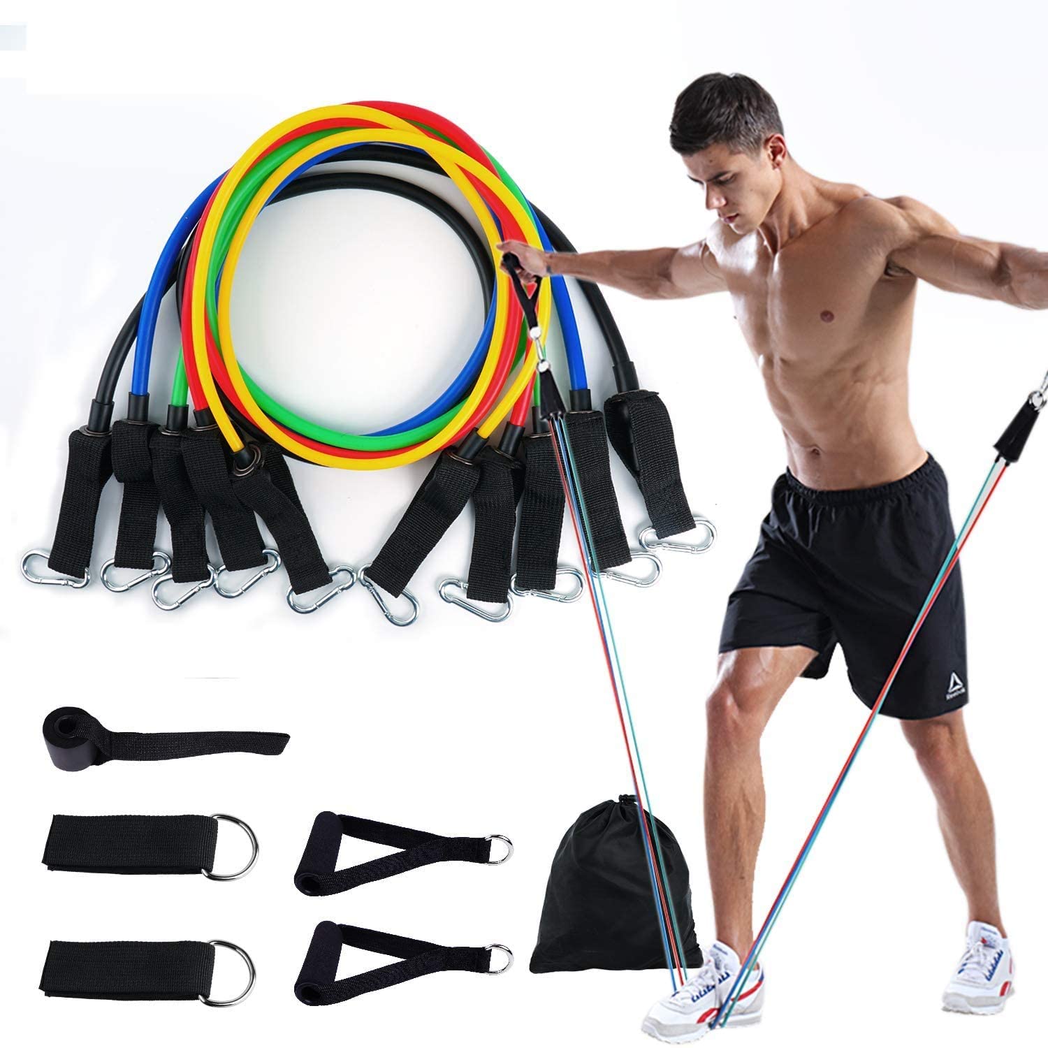 5 In 1 Power Resistance Band Home Gym Equipment/Exercise Bands