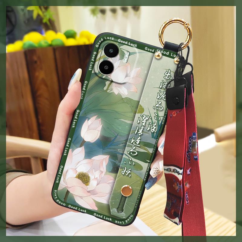 for mom Soft case Phone Case For Xiaomi Redmi A1 4G/A2 4G Back Cover ring Phone Holder Lanyard old lady fashion Durable