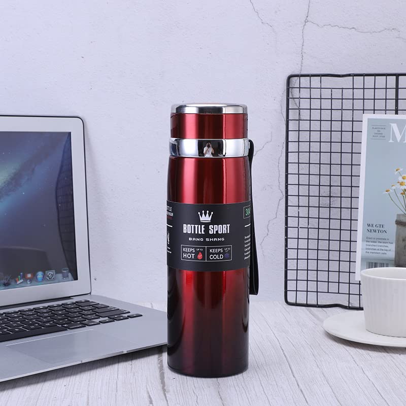 Stainless Steel Hot & Cold Sports School Thermos Water Bottle 800ML - Red