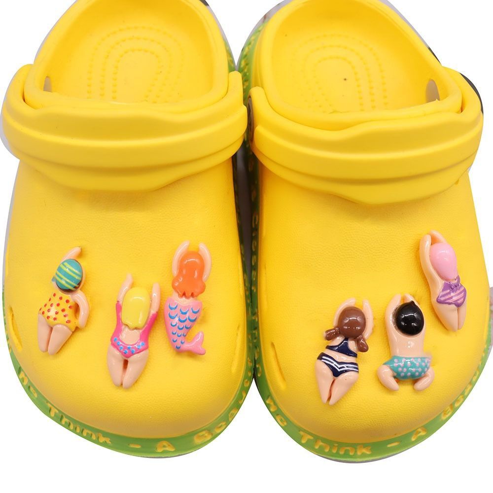 1/6 pcs New Funny Design Resin Shoes Ornaments Colorful Swimming Sandals Shoes Decoration Kawaii Cartoon Charms Gifts