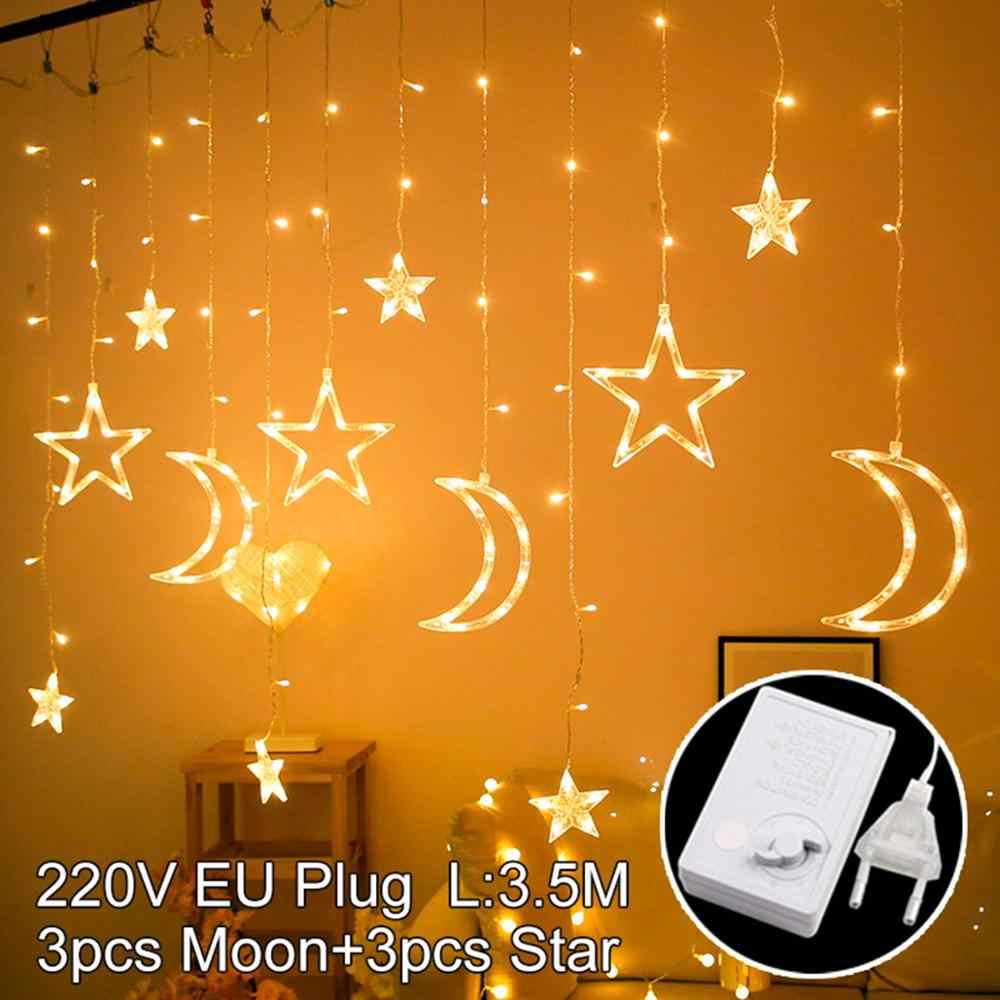 LED Moon Star LED Light String EID Mubarak Ramadan Decoration Ramadan Kareem Decor Islamic Muslim Party Ramadan