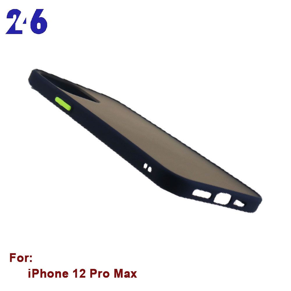 MyChoice Case for Apple iPhone 12 Pro Max Luxury Shockproof Soft Edge Silicone Frame PC Matt Back Cover
