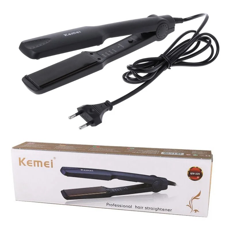 KM-329 Tourmaline Ceramic Hair Straightener - Fast Warm-Up, Professional Flat Iron