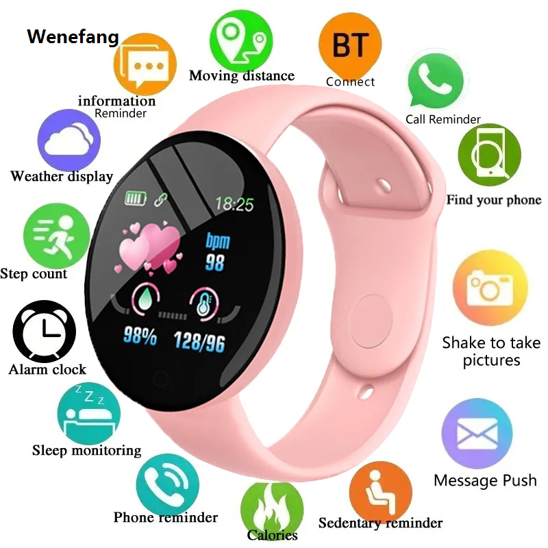 Wenefang 2025 New D18 Multifunctional Smart Watch Men Women Bluetooth Connected Profesional Phone Music Fitness Sports Bracelet Sleep Monitor watch