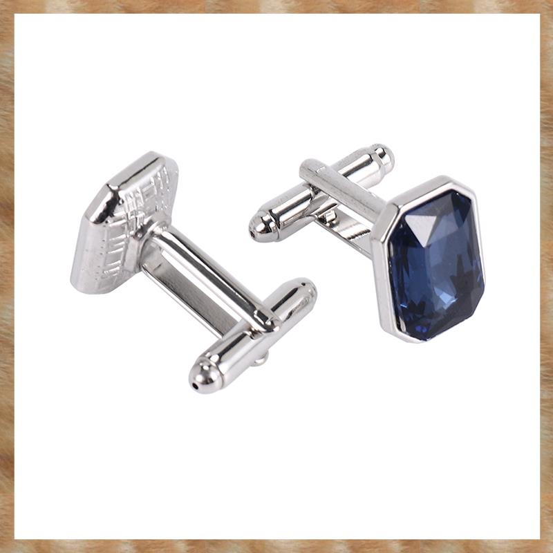 Kqueebee 1 Pair Fashion Diamond Cufflinks Cuff Links Womens Mens Dress Business Wedding Cufflinks Gift Present(White)