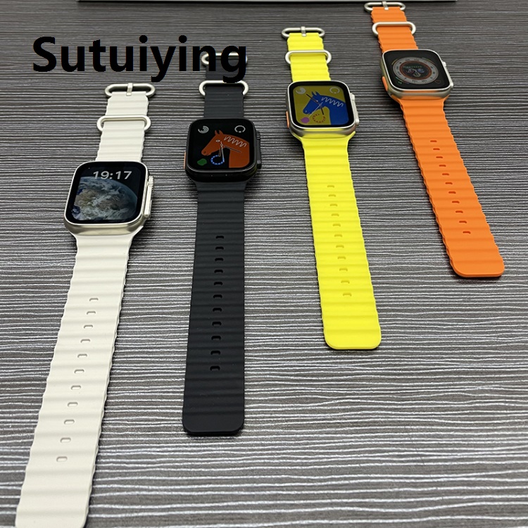 Sutuiying Ultra Smartwatch T800 1.99'' Full Touch HD Screen Men Watch IP67 Waterproof Bluetooth Call Heart Rate Sleep Monitoring Women Smart Watch Wireless Charging