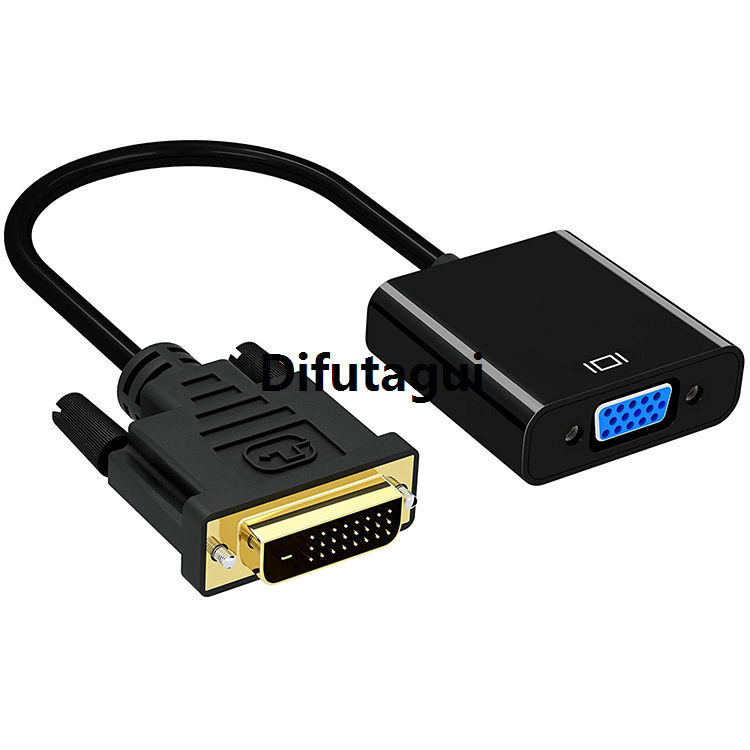 Difutagui Full HD 1080P DVI-D to VGA Adapter 24+1 25Pin Male to 15Pin Special Female Cable Converter for PC Computer HDTV Monitor Display