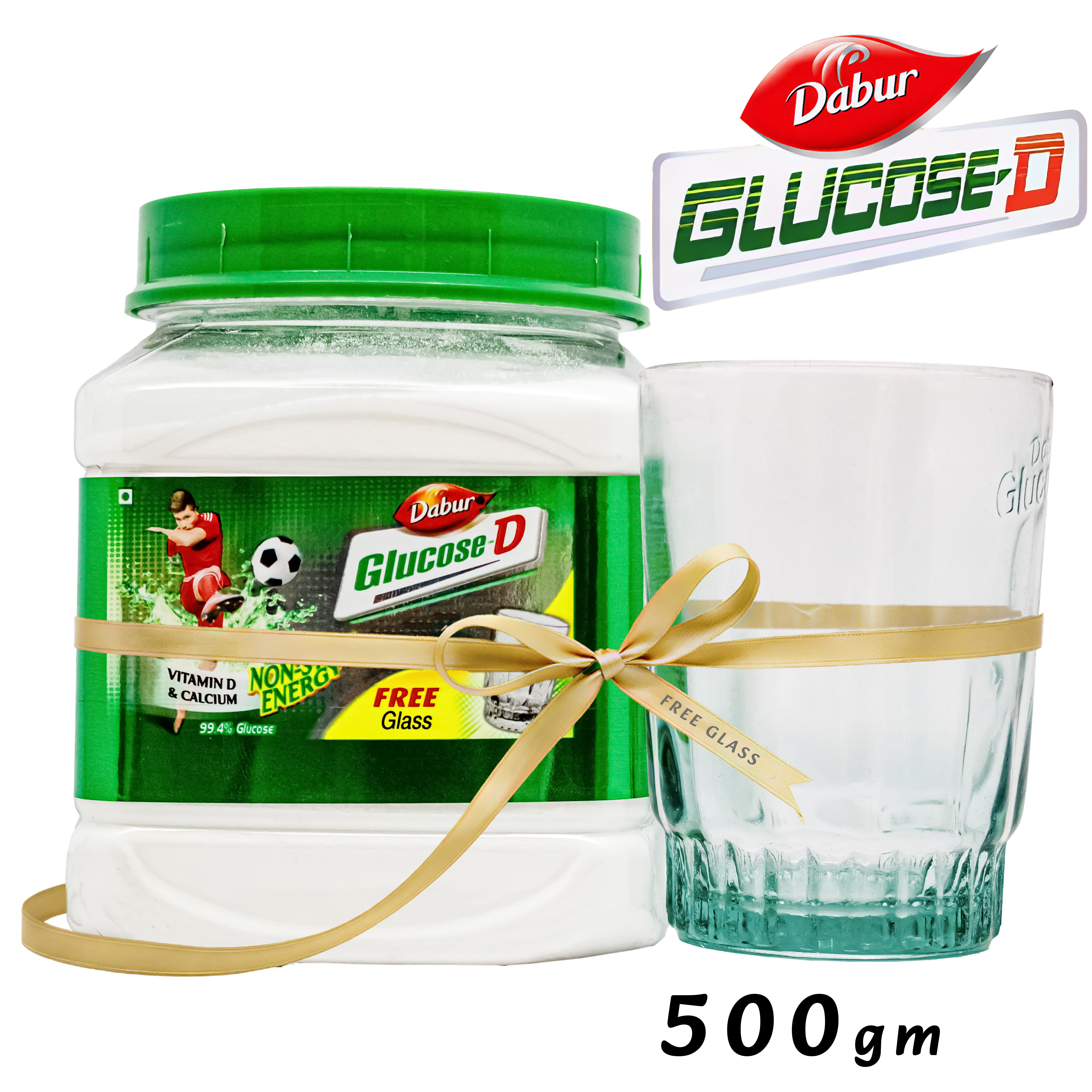 Dabur Glucose-D with Free Glass - 500gm | Vitamin D & Calcium