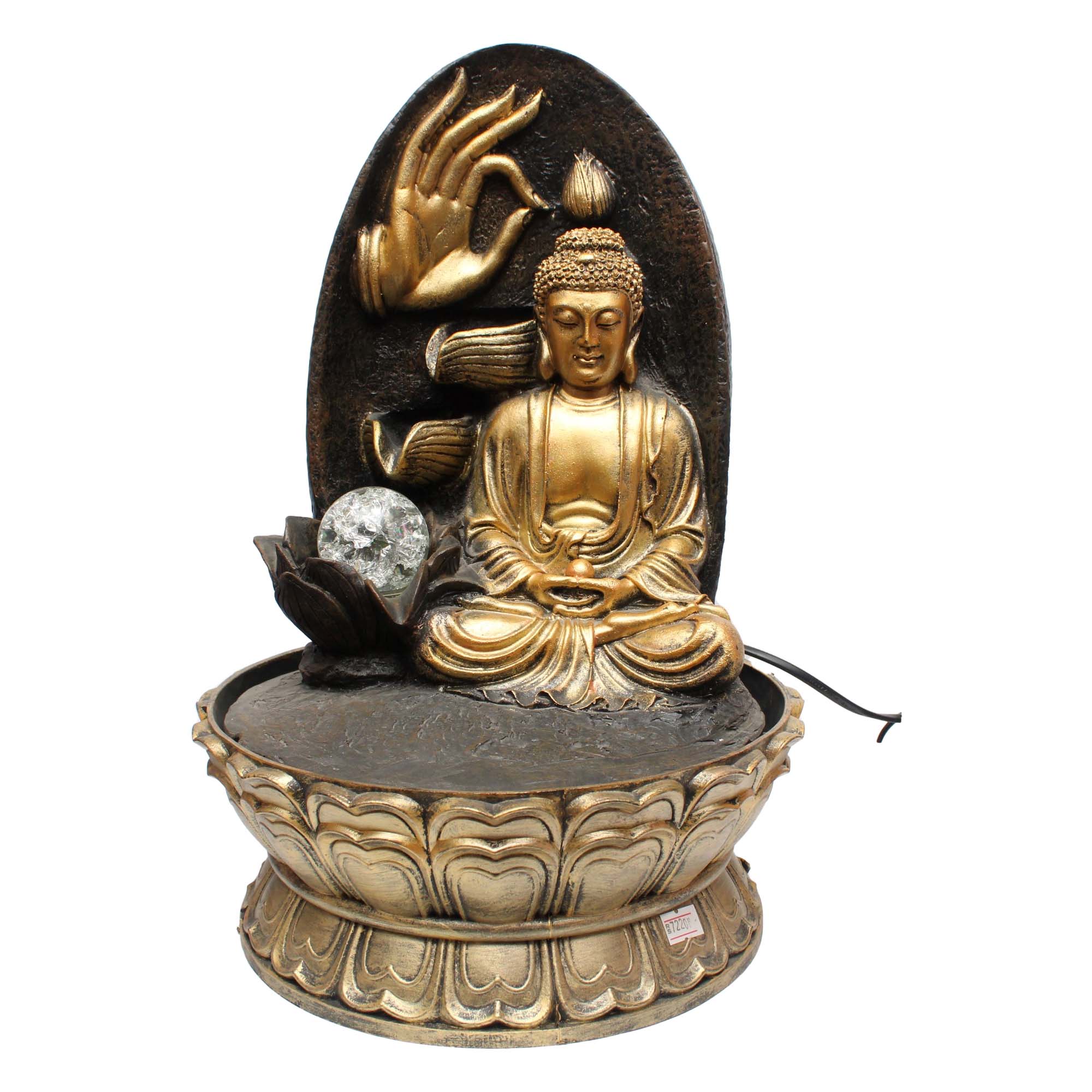 Golden Meditating Lord Buddha Glowing Showpeice