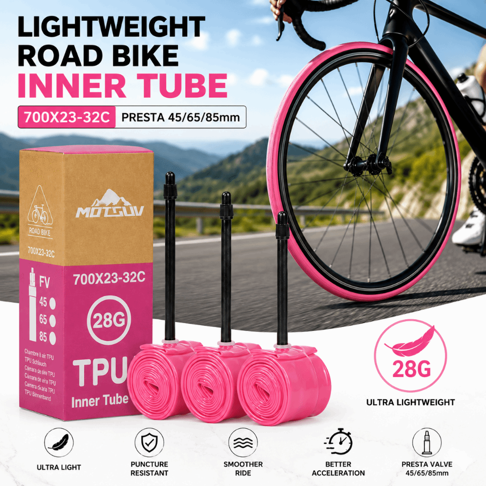 High Quality 700Cx23-32C Road Bicycle Inner Tire 28g Lightweight TPU TPU Inner Tube 45/65/85mm Pink Bike Inner Tires Road Bike
