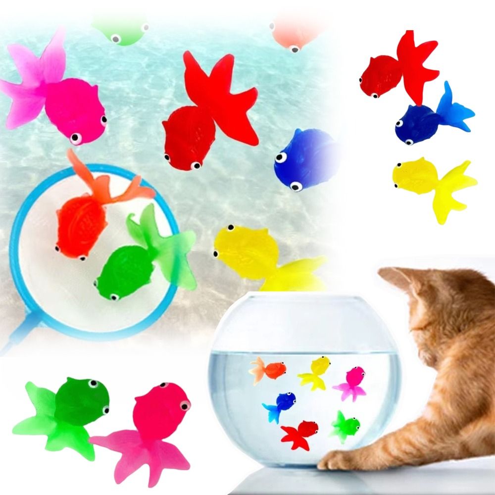 New Simulated Soft Glue Goldfish Fishing Toy Artificial Aquarium Decorations Aquarium Accessories Soft TPR Fishing Toys Plastic Fish Tank Ornaments Floating Goldfish