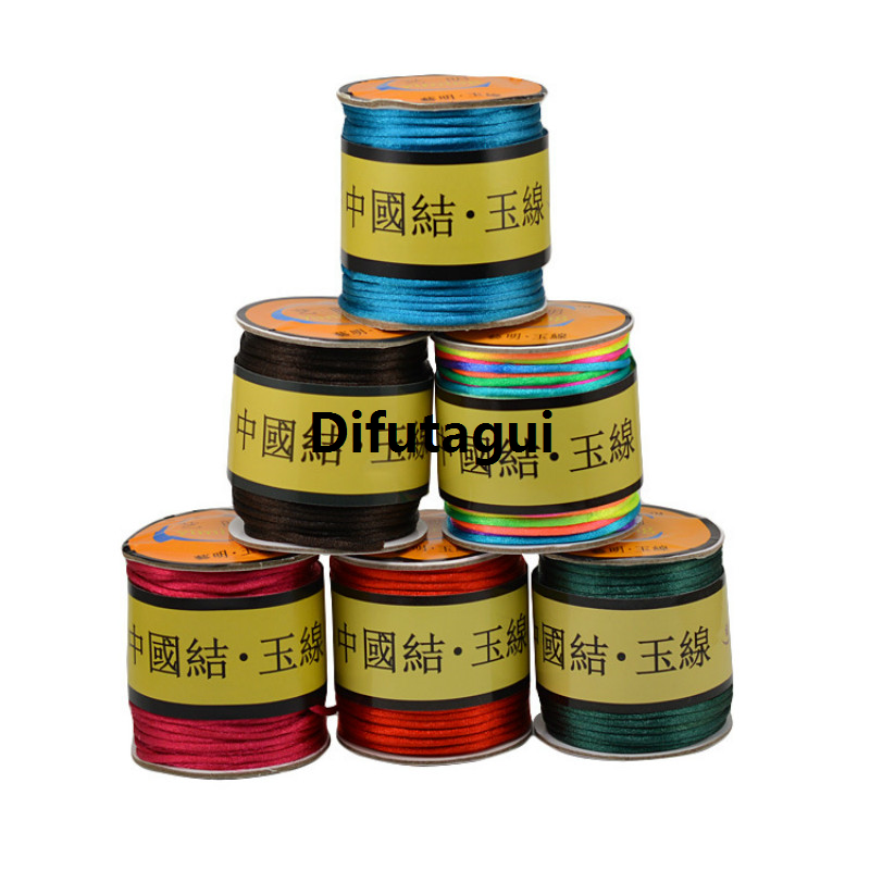 Difutagui Special Offer New 1.5/ 2/ 2.5mm Nylon Braided Cord Black Rattail Satin Luxury Chinese Knotting Silk Macrame Cord DIY Jewelry Making Beading Thread