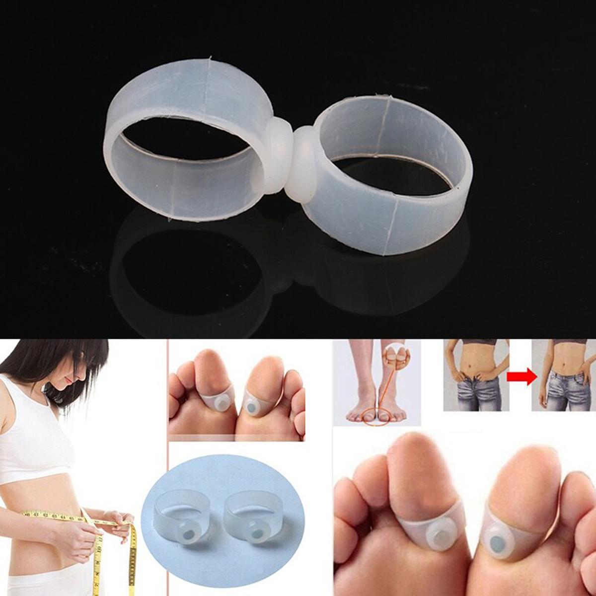 HOT Loss Weight Reduce Magnetic Silicone Foot Care Diet Foot Massager Double Toe Rings 1Pair=2Pcs Weight Loss Slimming Ring Feet