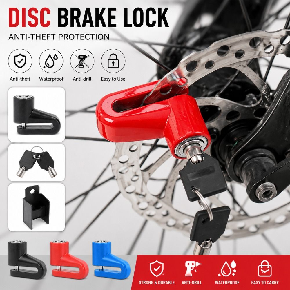 Portable Steel Wire Bicycle Disc Brake Lock Key Lock Mini Size Anti Theft Lock Heavy Duty Security Motorcycle Disc Lock Motorcycle