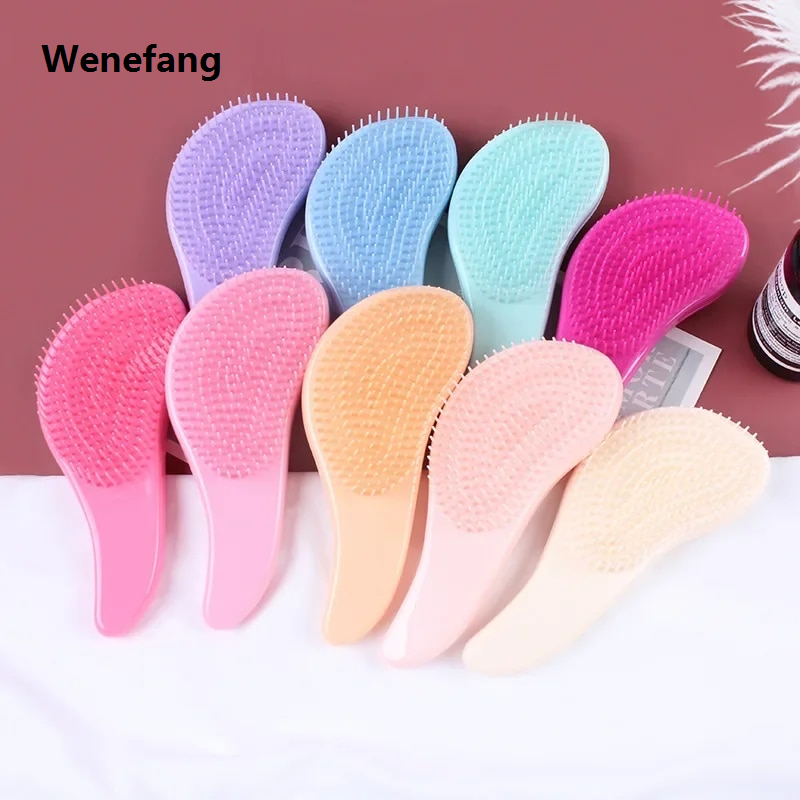 Wenefang Baby Kids and Women Detangling Hair Brush Combs Salon Gentle Anti-static Brush Tangle Wet Dry Bristles Handle Tangle Curly