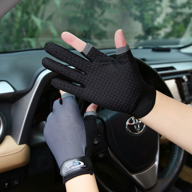 Zhangbei scissors breathable non-slip 1 pair of fishing gloves two fingers durable outdoor sports