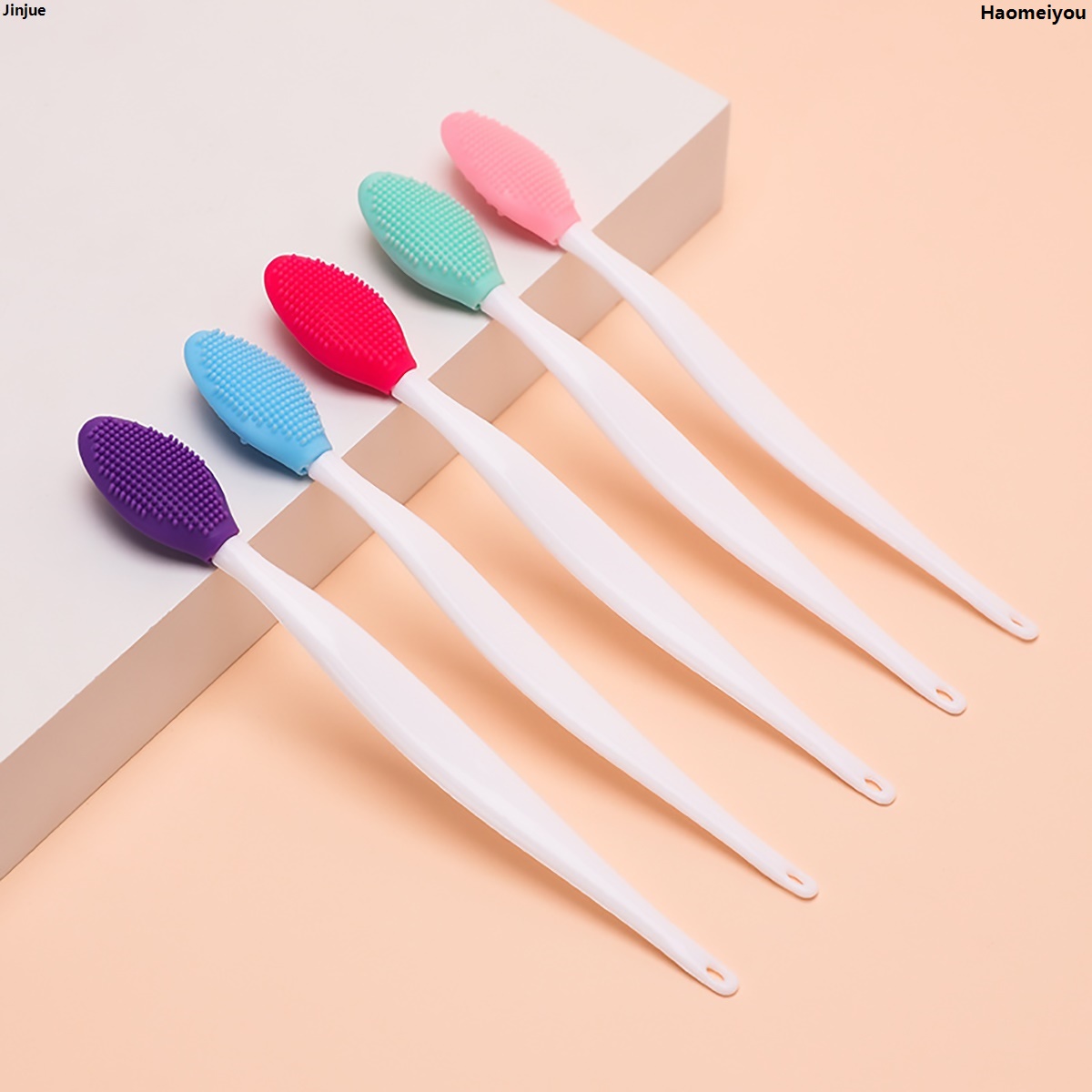 JinjueProfesional 1 silicone nose wash brush, long handle, multi effect beauty tool, blackhead brush, pore cleaning tool, facial dead corner clean New