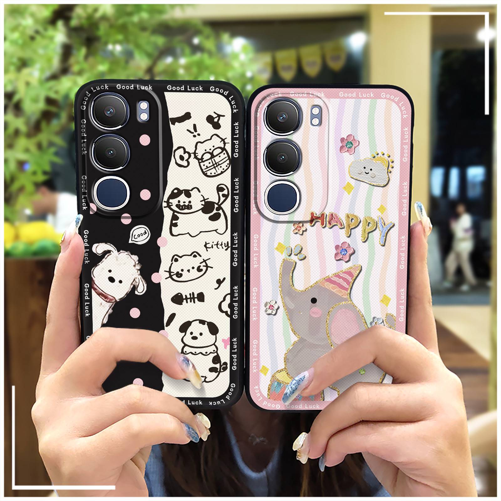 Cute Anti-dust Phone Case For VIVO Y19S 4G/Y29 5G Protective Silicone Anti-knock Cell Phone Sleeve Graffiti Cartoon TPU