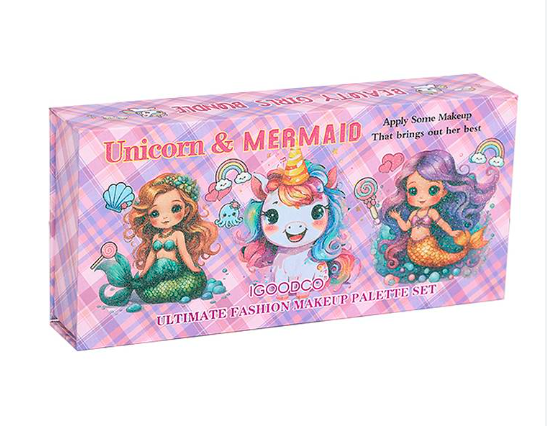 Unicorn & Mermaid Kids Makeup Palette 3+ Years | Washable Eye & Face Color Kit | Safe Non-Toxic Children’s Cosmetics Set