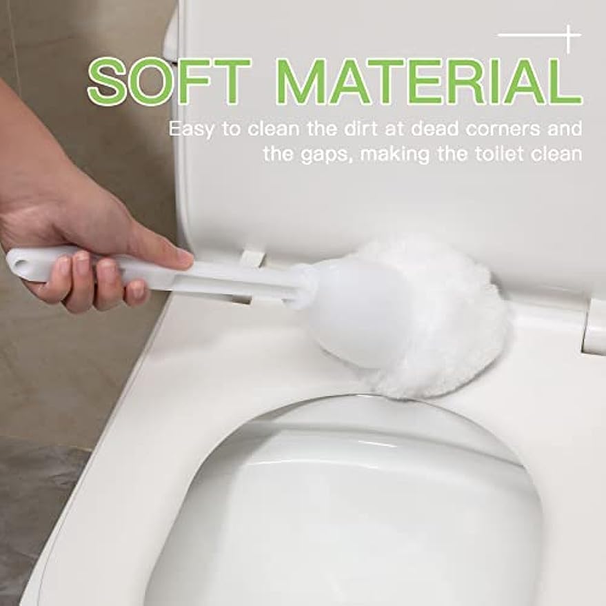 Toilet Brush Soft Swab Toilet Mop Toilet Brush Dead Corner Cleaners Toilet Mop With Steel Stick for Washroom Bathroom