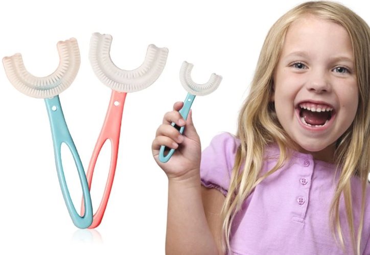 1 Piece Large Size U Shape Tooth Brush For 3 To 11 Years Kids - Kids Soft Silicone Brush Head Cute Massage Toothbrush