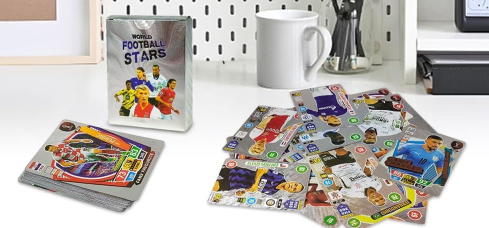 Supwell Football Card Football Super Stars Cards,55PCS Silvery Football Star Cards English Limited Edition Football Card Collection League Card Gift for Children Fans