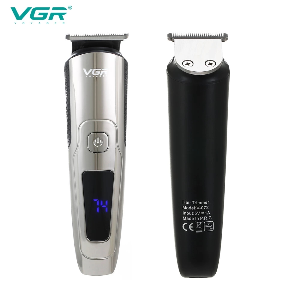 VGR 072 Hair Trimmer Professional Waterproof Fine-Tuning Haircut Clipper LCD