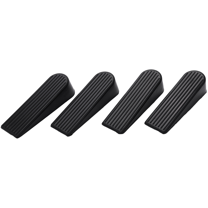 NAMUNY 12 Pack Door Stop Wedges, Rubber Non-Scratching Door Stoppers for Home and Office (Black)
