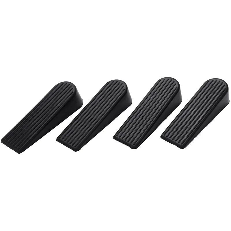 NAMUNY 12 Pack Door Stop Wedges, Rubber Non-Scratching Door Stoppers for Home and Office (Black)