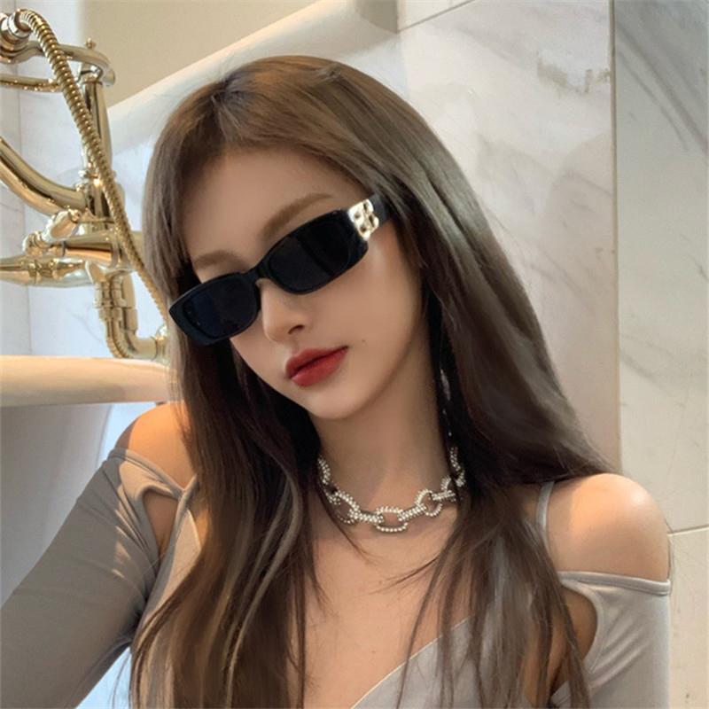 ins New European and American Style Retro Sunglasses Women's Simple Square Disco Jumping Glasses Trendy Small Face Hot Girl Online Celebrity Sunglasses