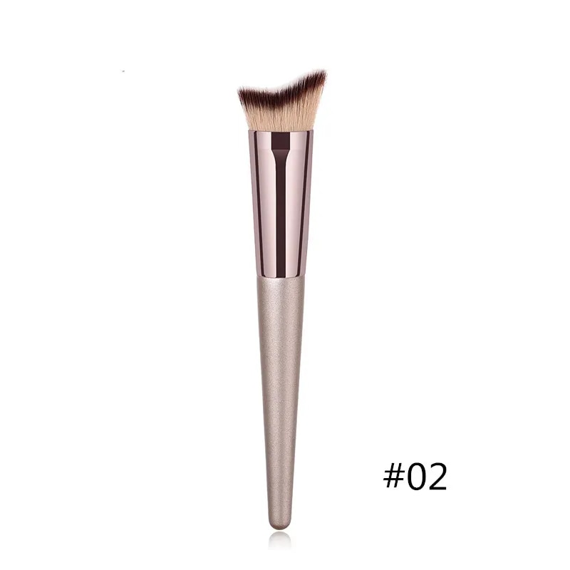 New 1PC Foundation Makeup Brush Coffee Handle Professional Facial Powder Eyeshadow Blush Eyebrow Lip Brush Large Soft Cosmetic Brush