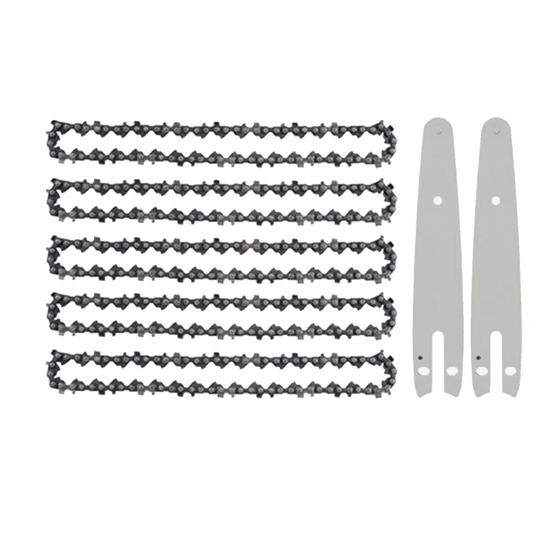 5 Pieces 6 Inch Mini Chainsaw Chain With 2 Pcs Replacement Spare Parts Saw Chain Bar For Cordless Electric Portable Mini Chainsaw