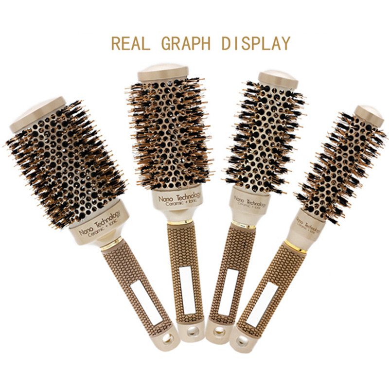 New style Hairdressing Curling Brush Round Hair Comb [New Arrival] 1PC Size Salon Stylist Comb Ceramic Barrel Comb Professional 3#