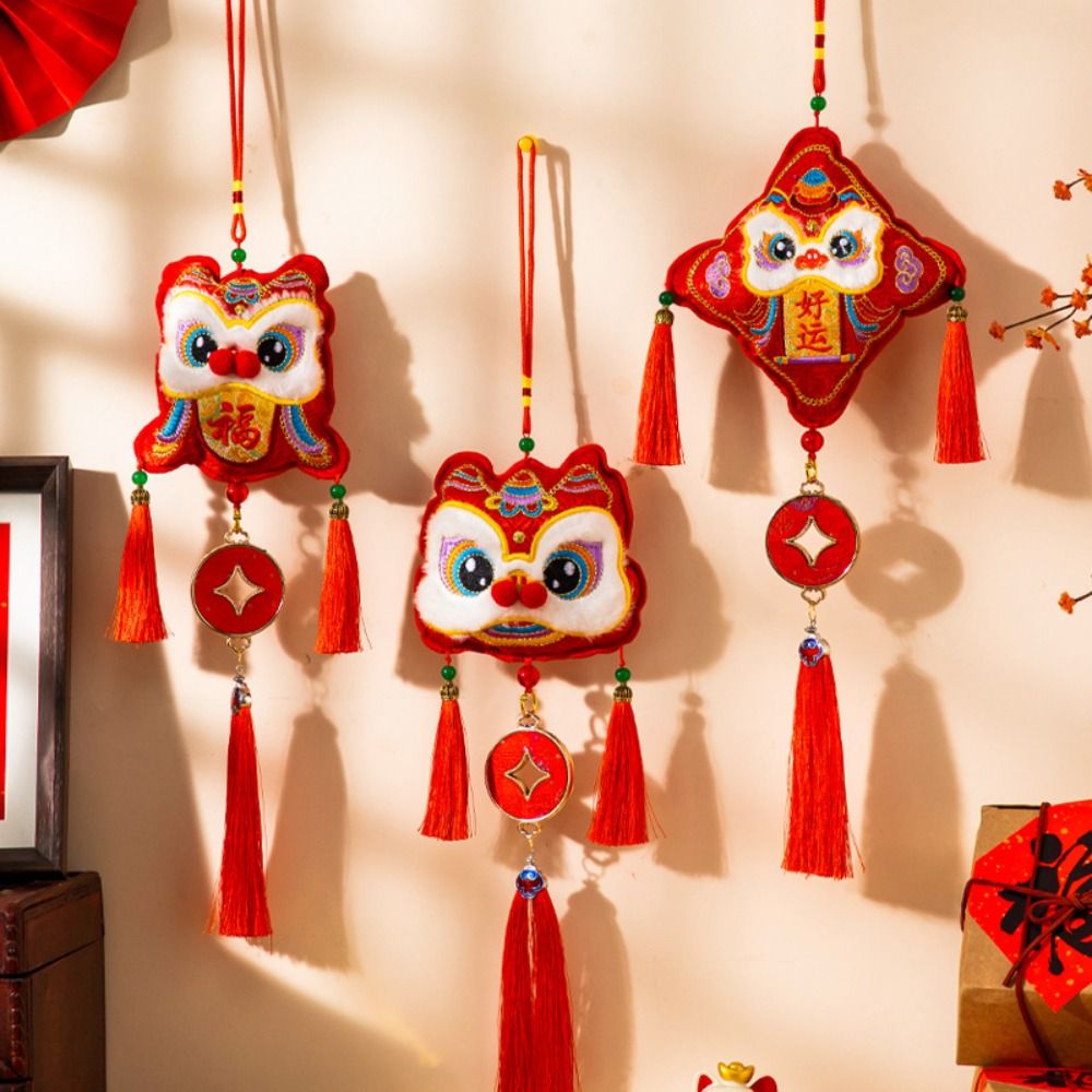 Happy New Year Chinese Style New Years Decoration Red Good Spring Festival Door Decoration Cloth Traditional Horse Year Hanging Ornaments Living Room