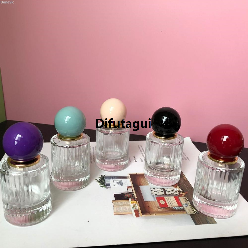 Difutagui Bottle Portable Glass Spray Round Cap Perfume Bottle Fashion Vertical Profesional Profesional Strip Toilet Bottle 30/50ml High-end makeup for daily use