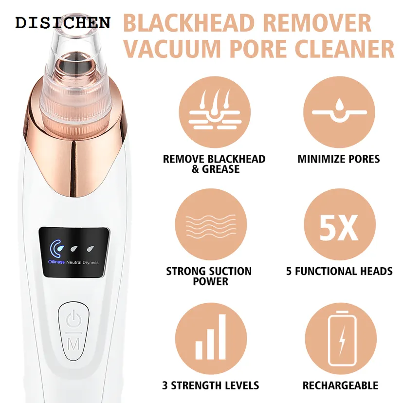 DISICHEN 2025 Electric Blackhead Remover Vacuum Acne Cleaner Black Spots Removal Facial Deep Cleansing Pore Cleaner Machine Skin Care Tools