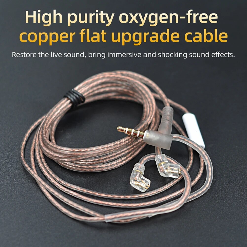 50% discount Original KZ Headphone Cord 8 Strands Gold Silver Copper Cube Mixed Upgrade Cable Headset Wire CRA/ZS10 Pro/EDX Pro/ZSN/ZSR