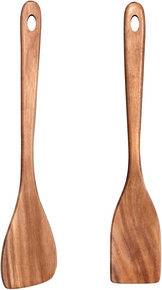 2 Piece Wooden Spatula Set 14 Inch Large Wood Turner Spatula Best Cooking Utensils Fish Spatula Good Grips Wooden Turner Kitchen