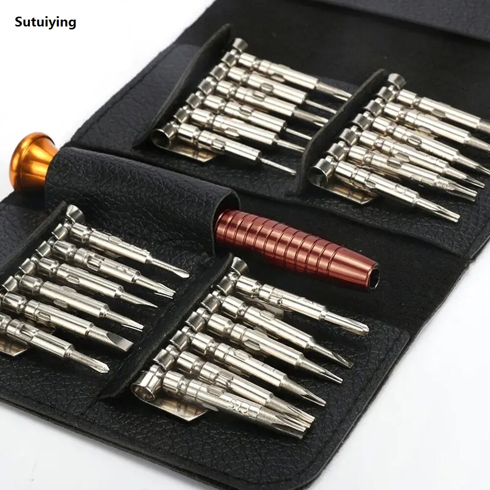 Sutuiying Mini Precision Screwdriver Set 25 in 1 Electronic Torx Screwdriver Portable Opening Repair Tools Kit for iPhone Camera Watch Tablet PC