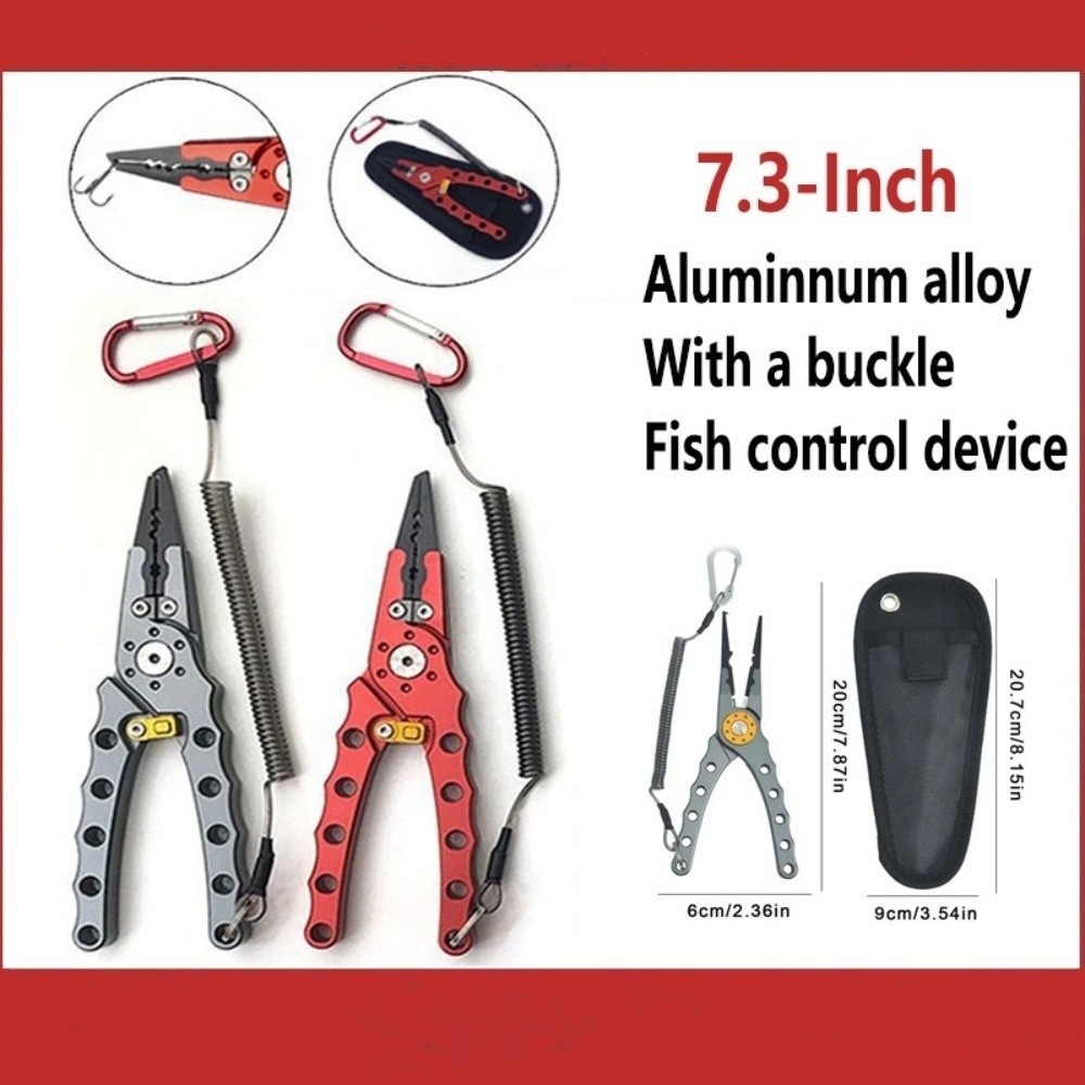 New 7.3 Inch Lure Pliers Aluminum Alloy Side Cutters Fish Controller with Lock Sea Fishing Top Ring Control Pliers