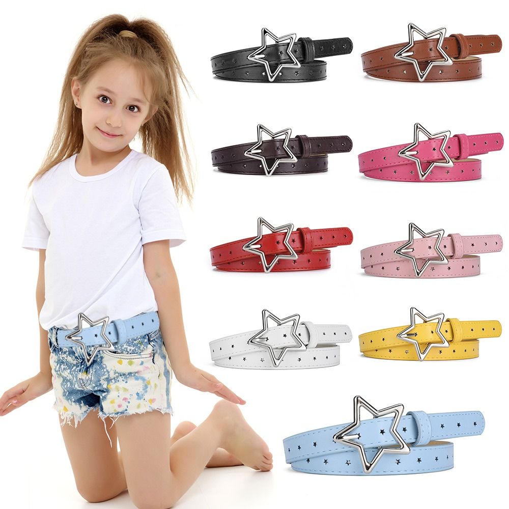 Decorative Waistband Thin Belt Leather Belt Corset For Leisure Dress Jeans Skirts Dress Jeans Belts Waist Accessories Five Pointed Star Waist Belt Children Kids