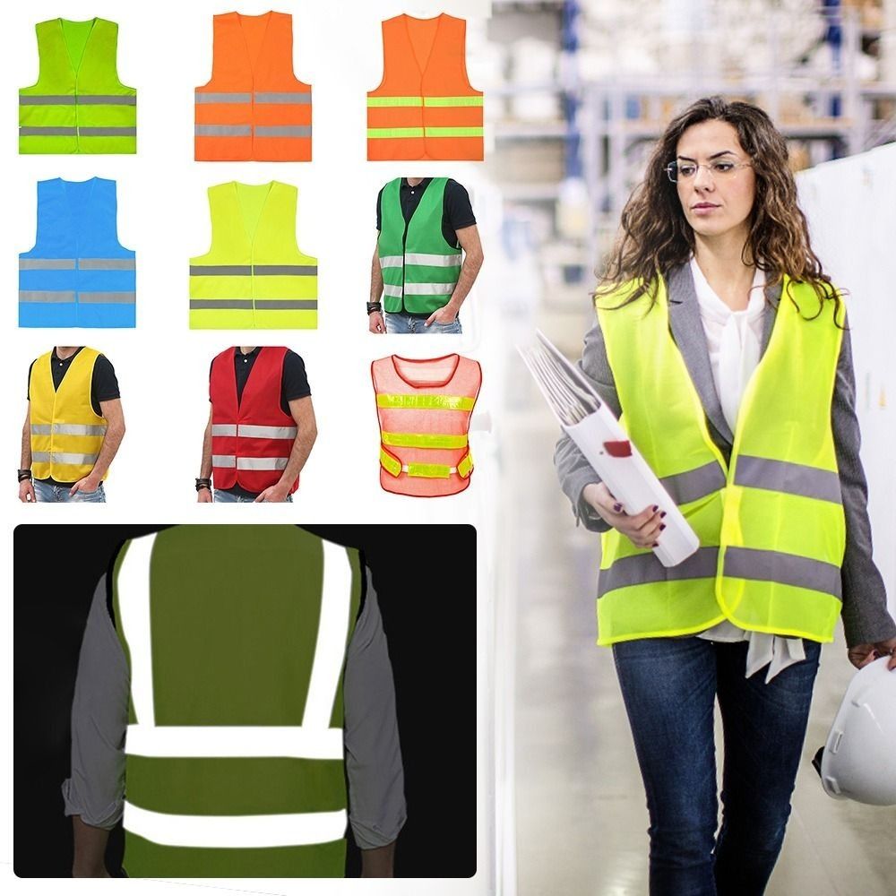 High Quality High Visibility Running Sports Vest Multicolors with Pocket Reflective Vest Paste Front Cycling Clothes Outdoor Cycling Accessories