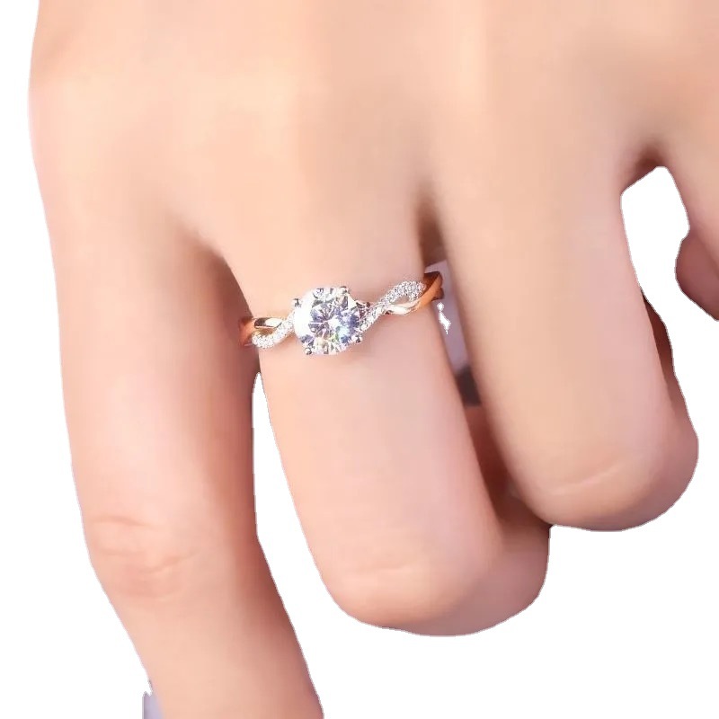 【New arrivals】Fashion Light Luxury Four Ring Women Wedding Open Diamond Female Zircon Silver Ring Direct Selling
