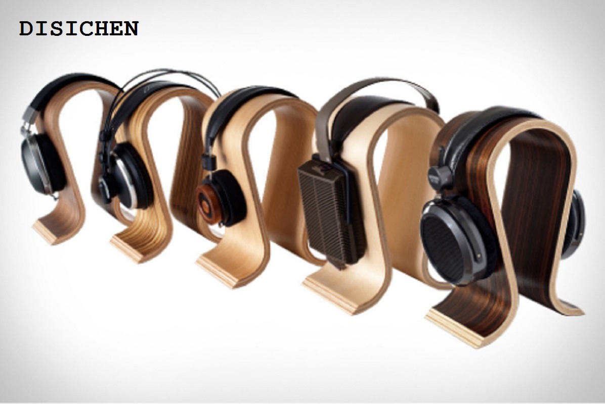 DISICHEN New style Desk Headband Headphone Headset Wooden Stand Holder Rack For Airpods Max Beats series PC Gaming Earphone Headphone holder