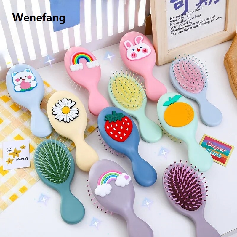 Wenefang 1/3PCS Kids Hair Comb Baby Boys Cute Cartoon Hair Comb Hair Brush Child Portable Anti-static Comfortable Head Massager