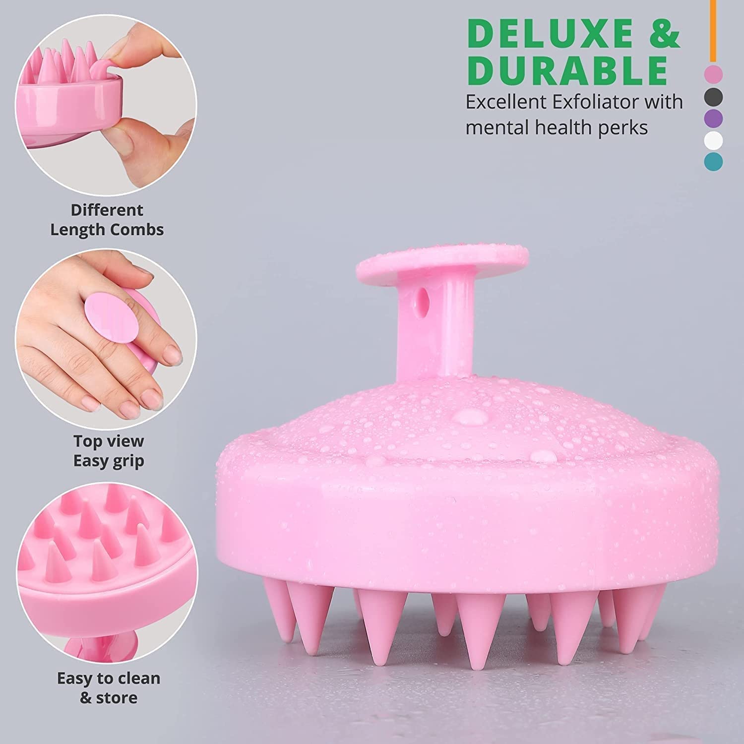 Head Scalp Shampoo Massage Brush with Soft Silicone Bristles